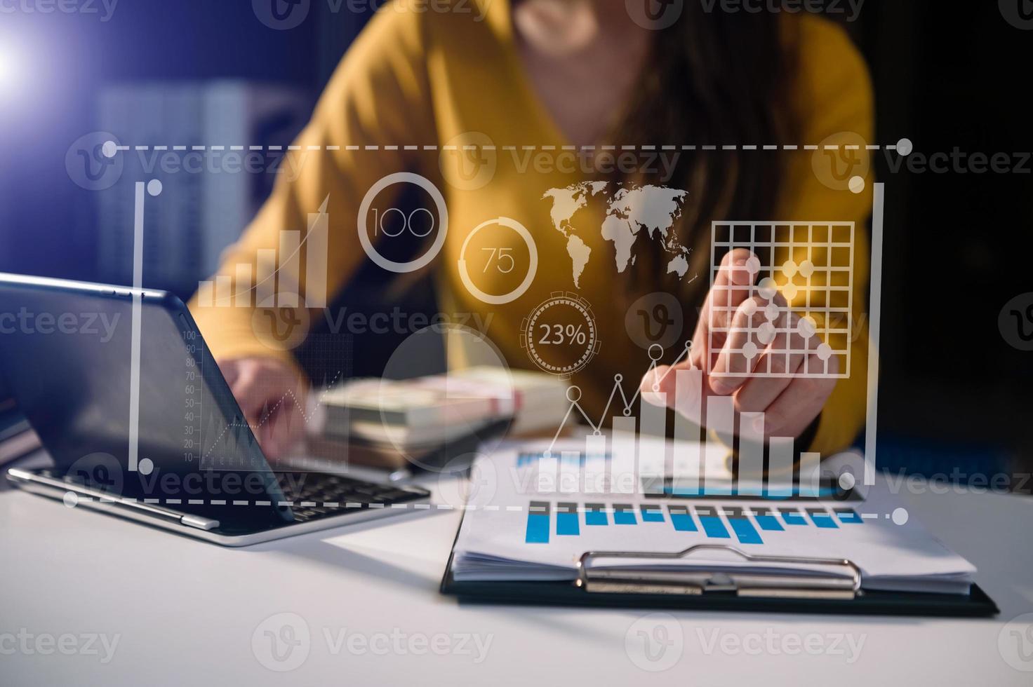 Data Management System with Business Analytics concept. photo