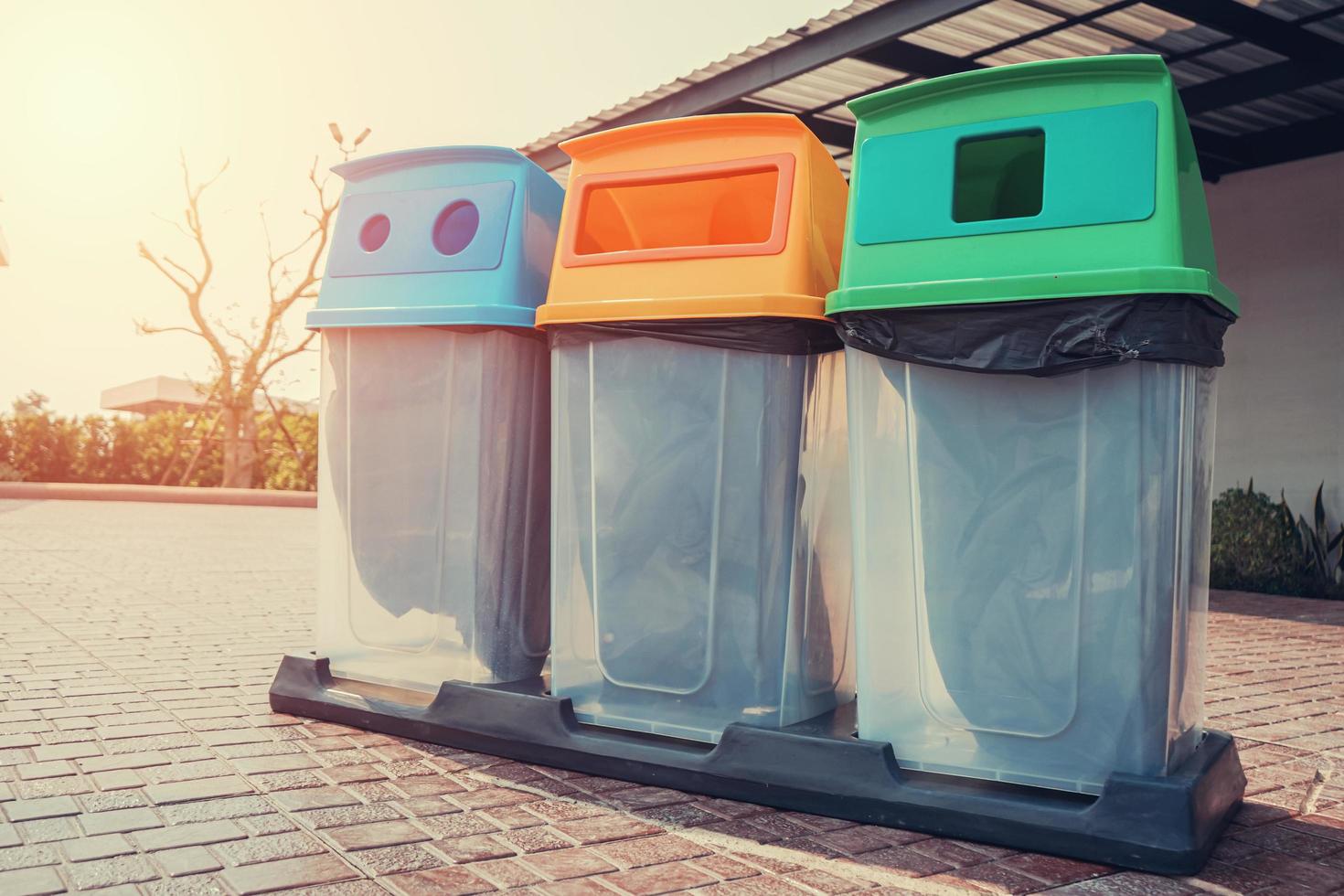 recycle bin in park photo