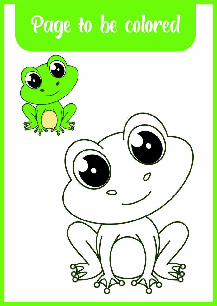 coloring book for kids. cute frog. vector