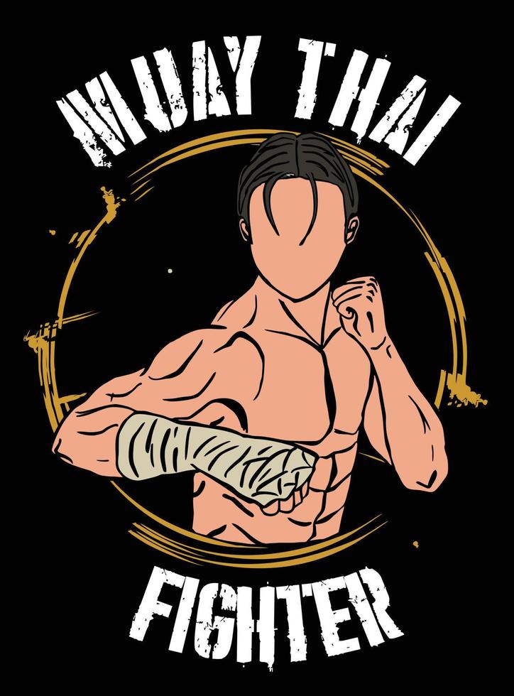 vector de diseño moderno de ilustración de muaythai