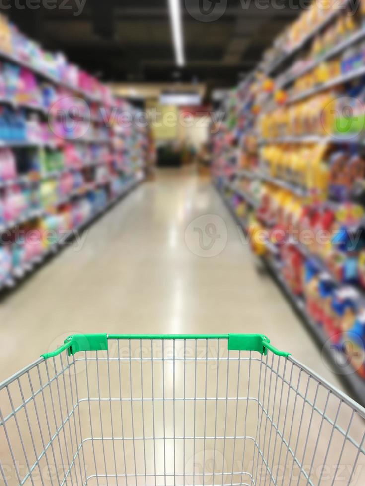 Shopping Cart View in Supermarket photo