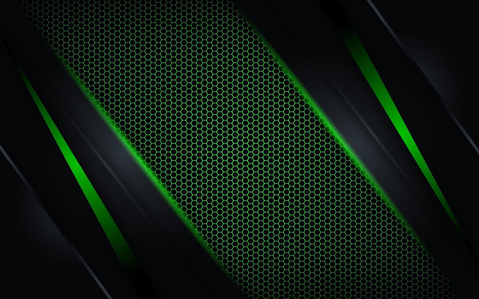 Modern futuristic black background combination with green technology diagonal vector
