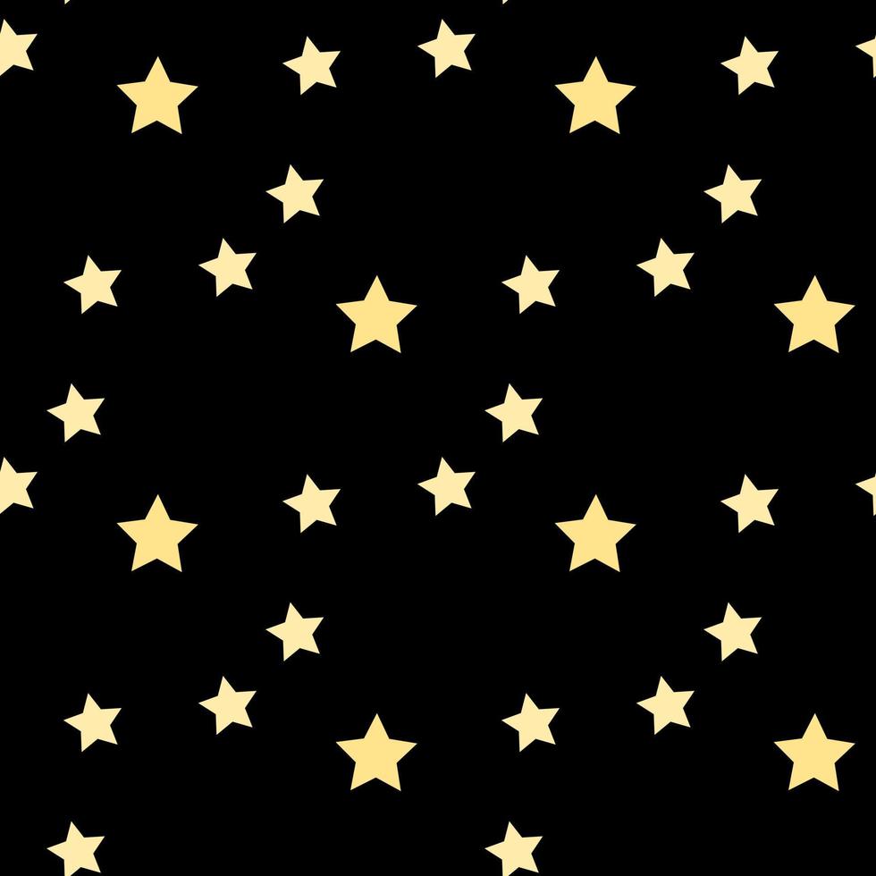 patrón transparente con estrellas amarillas sobre fondo negro. imagen vectorial vector