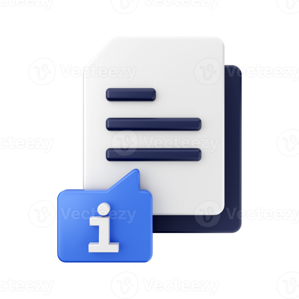 3d Document File Icon Illustration png