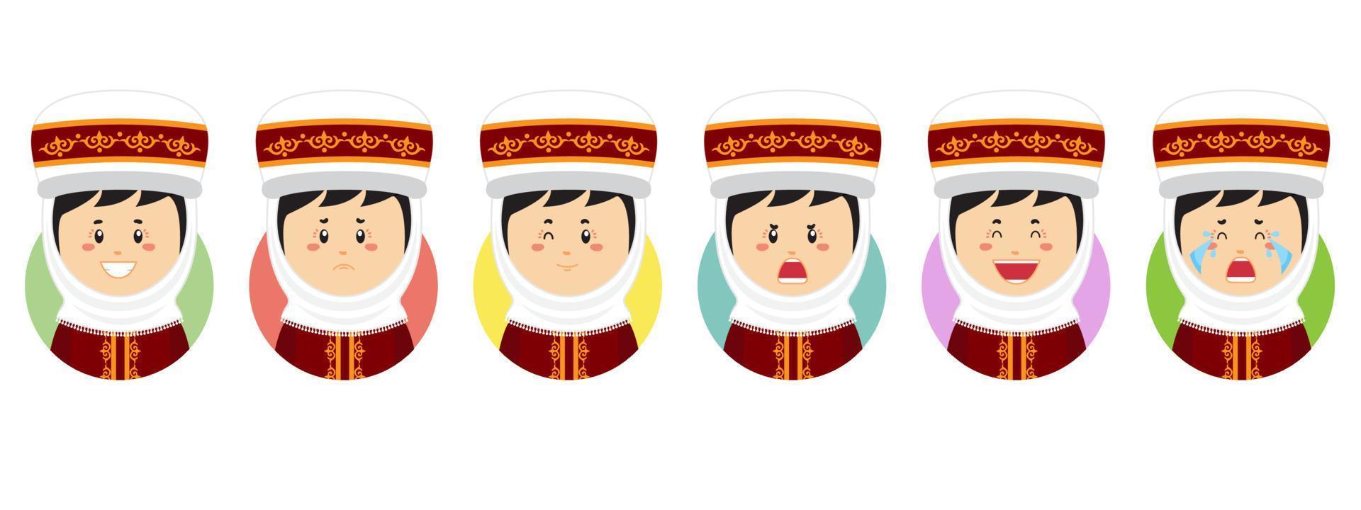 Kyrgyzstan Avatar with Various Expression vector