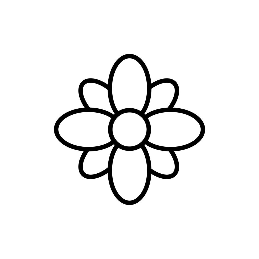 simple flower icon on white background vector