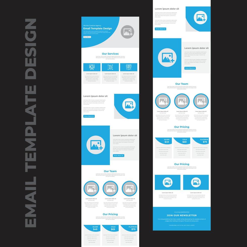 plantilla de boletín de marketing por correo electrónico empresarial multipropósito vector