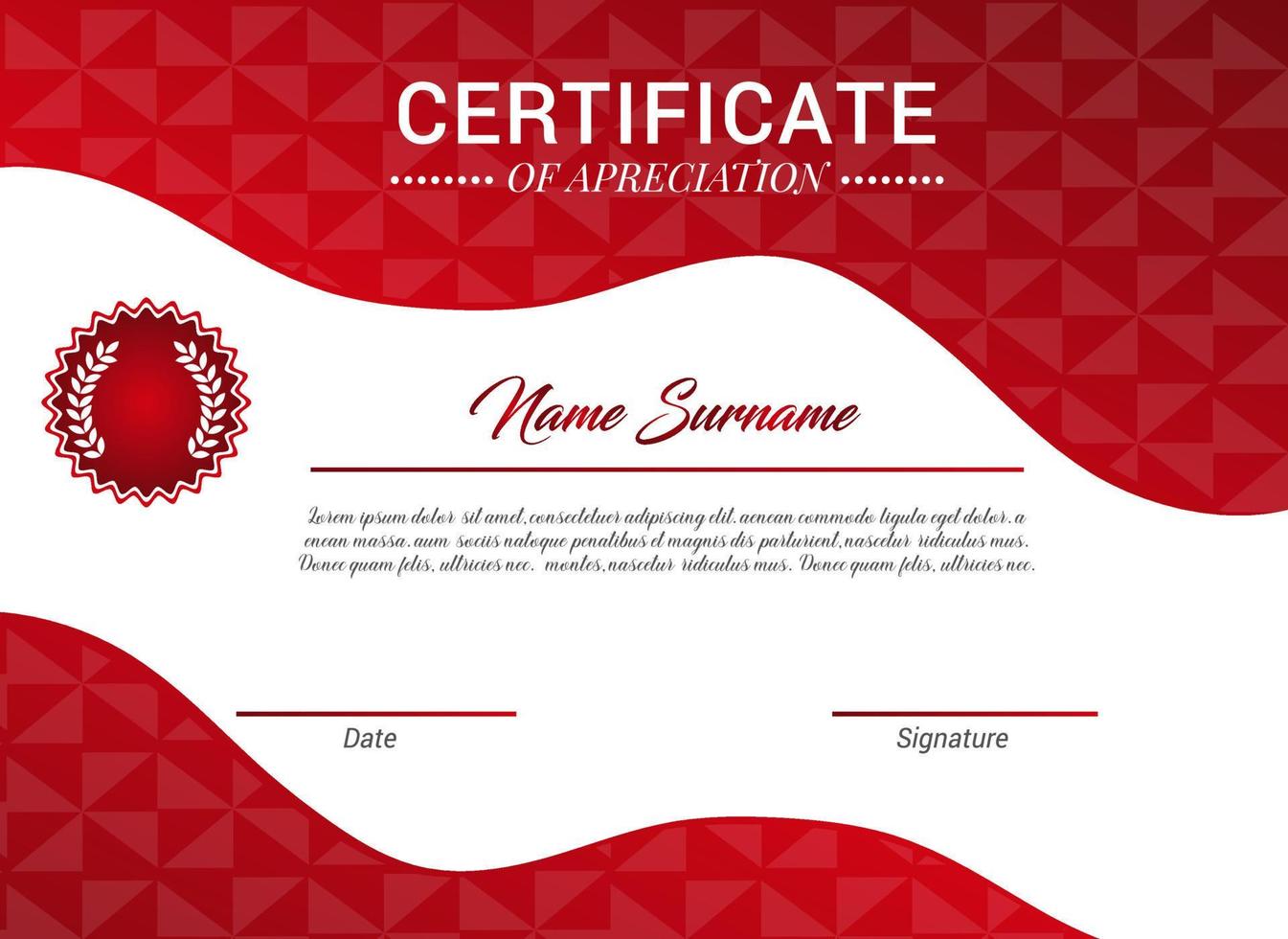 diseño de plantilla de certificado simple moderno vector