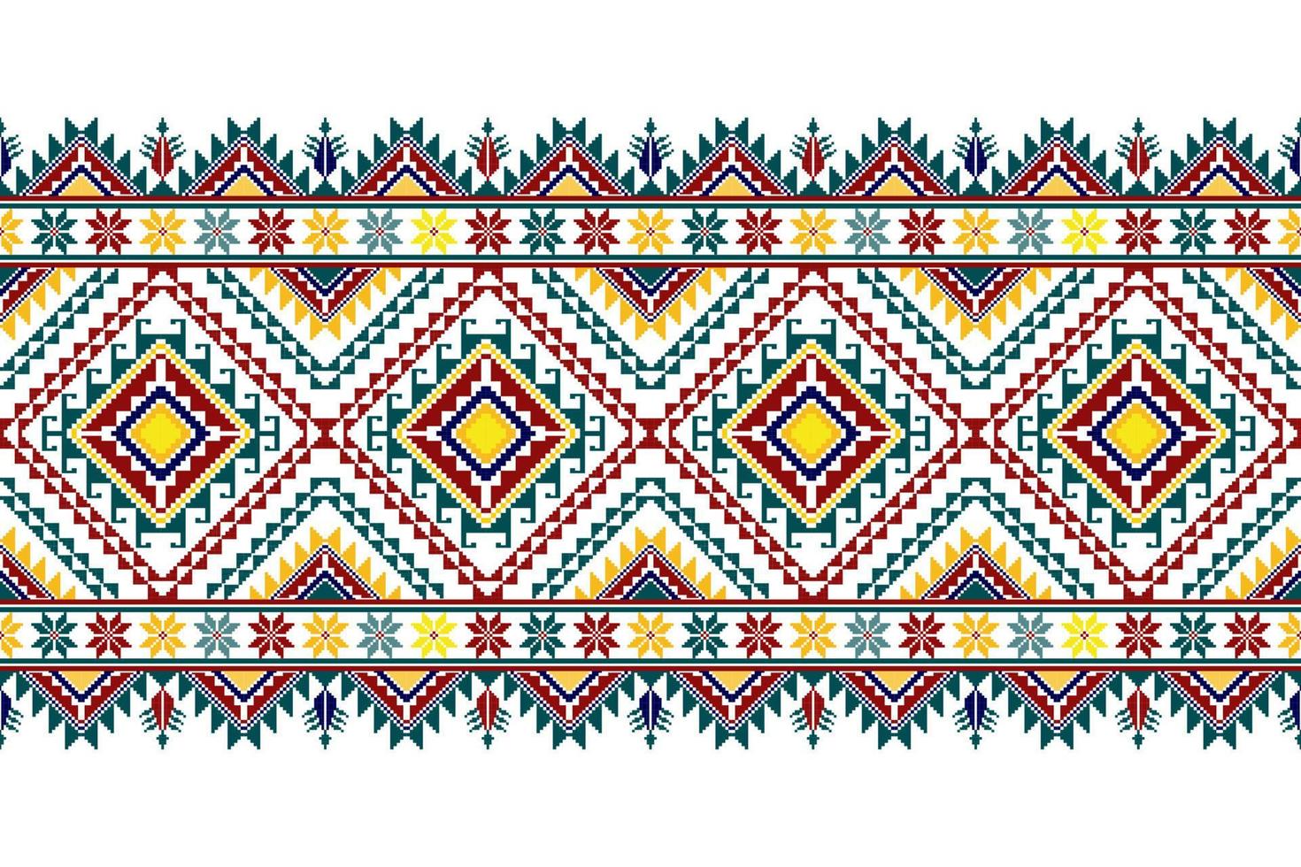 Ikat abstract geometric ethnic textile seamless pattern design. Aztec fabric carpet mandala ornaments textile decorations wallpaper. Tribal boho native turkey textile traditional embroidery vector. vector