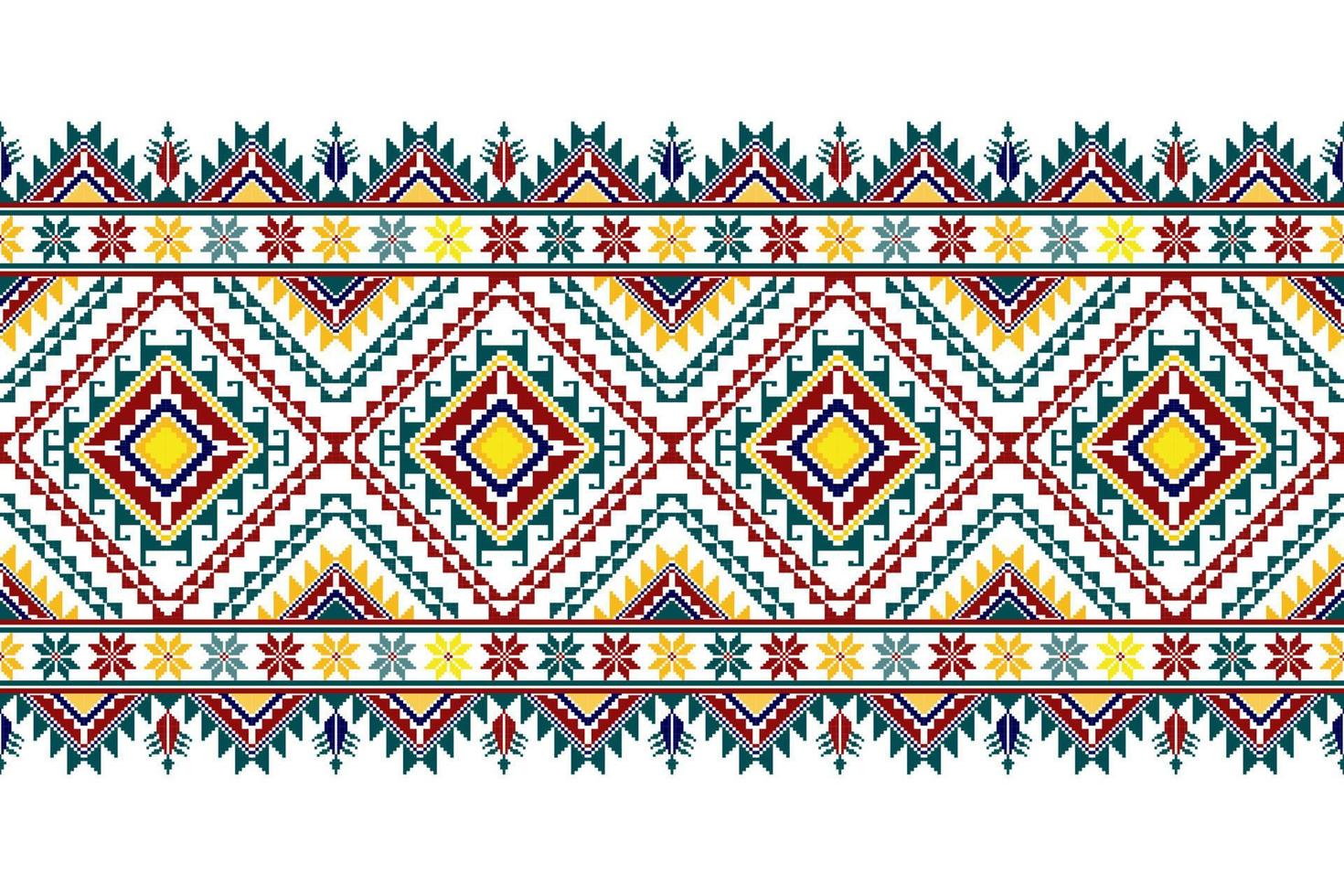 Ikat abstract geometric ethnic textile seamless pattern design. Aztec fabric carpet mandala ornaments textile decorations wallpaper. Tribal boho native turkey textile traditional embroidery vector. vector