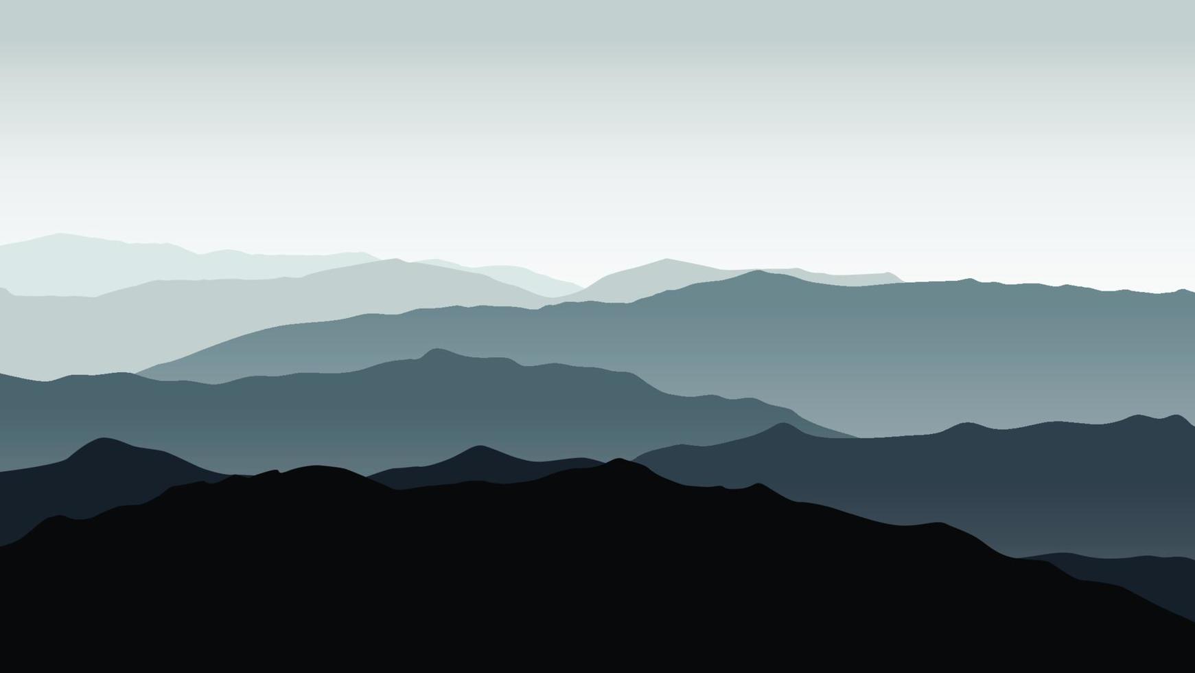 paisaje montaña. montañas en la niebla. vector