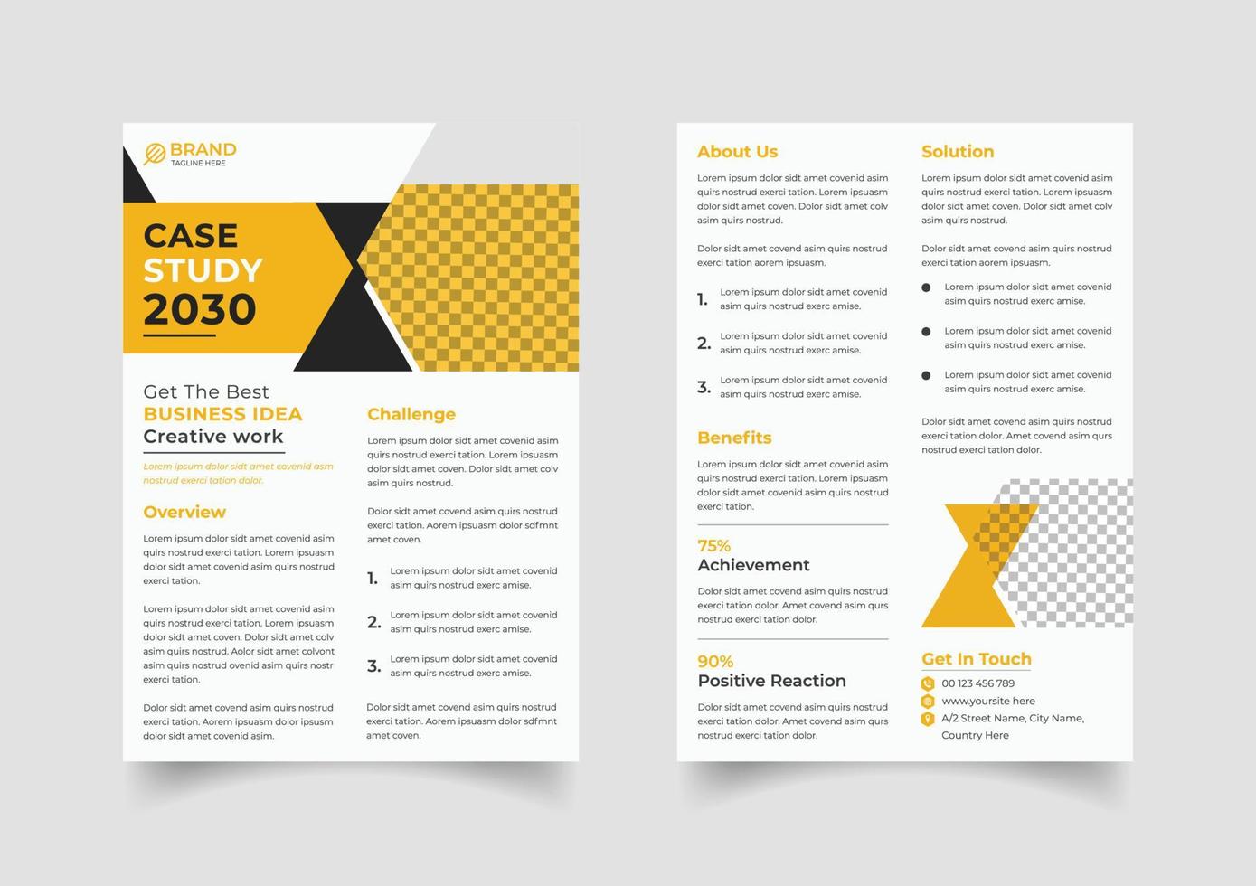 Creative case study flyer template vector