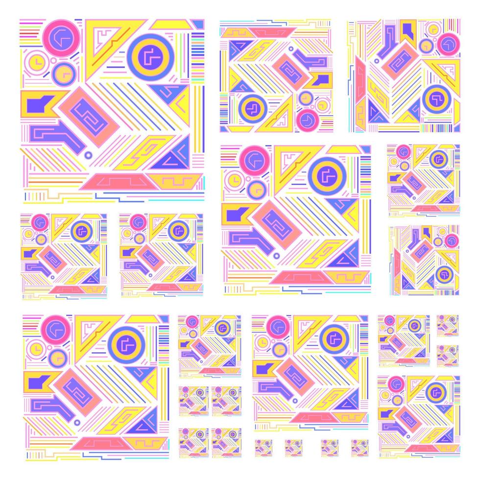 geometric vector design with bright coloring