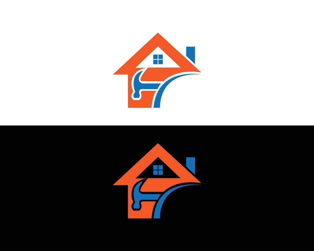 Creative Home Construction Concept Logo Design Template. vector