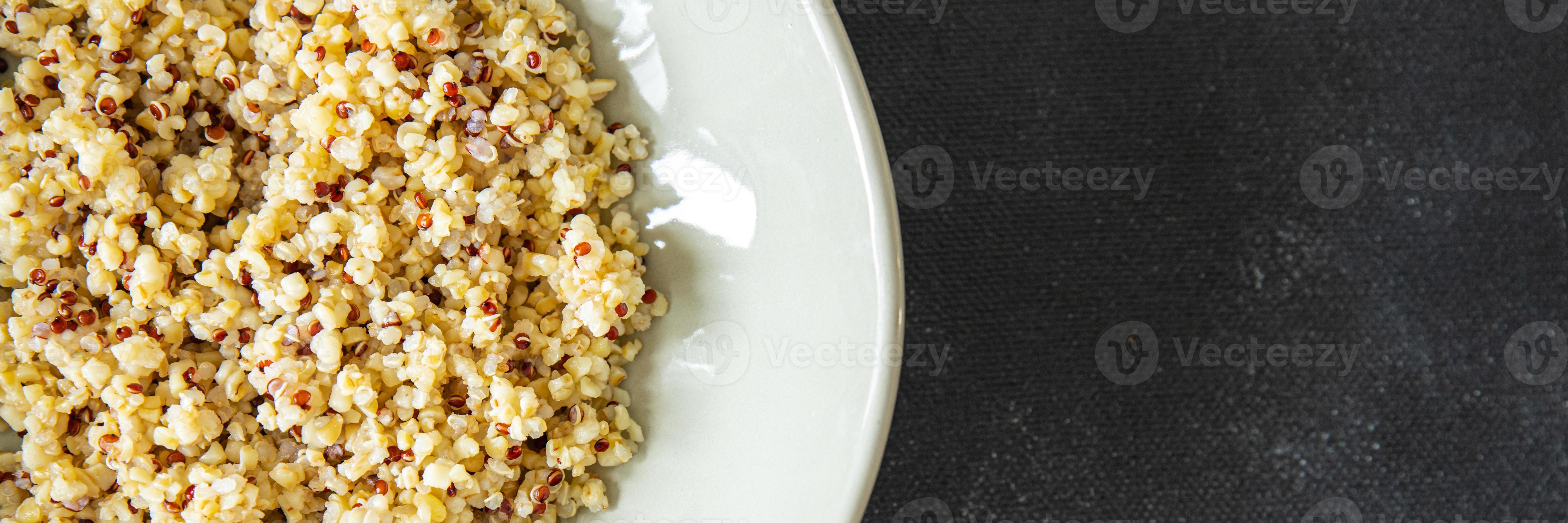 bulgur quinoa porridge cereal mix fresh healthy meal food snack diet on ...