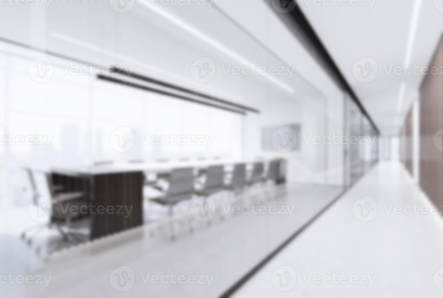 Meeting room, brightly lit office with blurred bokeh effect. vertical photo. copy space. photo