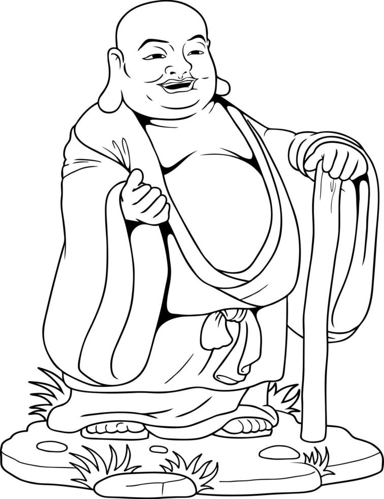 funny fat buddha vector