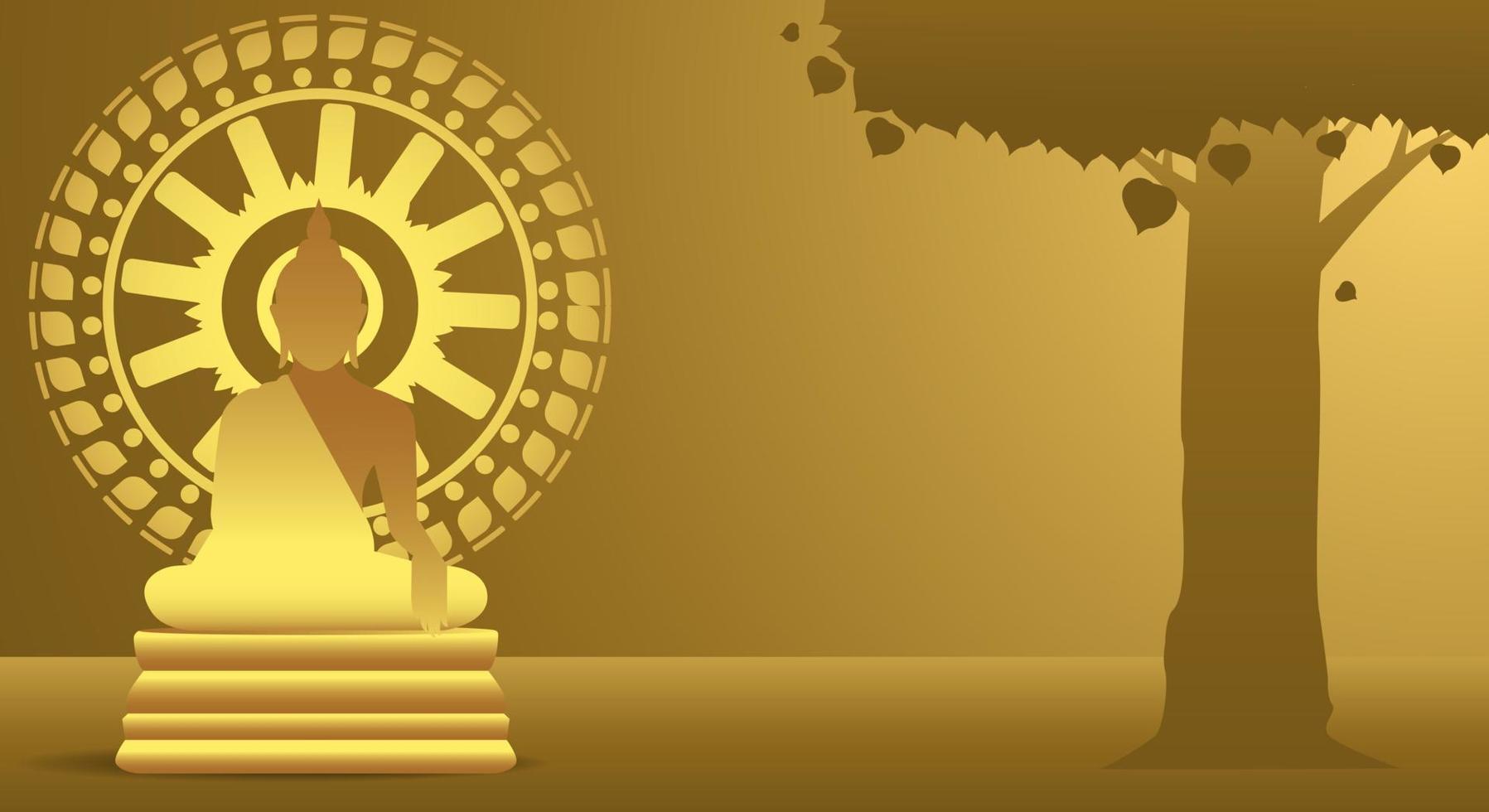 background for makha bucha day ,Vesak Day, Atthami Puja, Asanha Bucha. vector