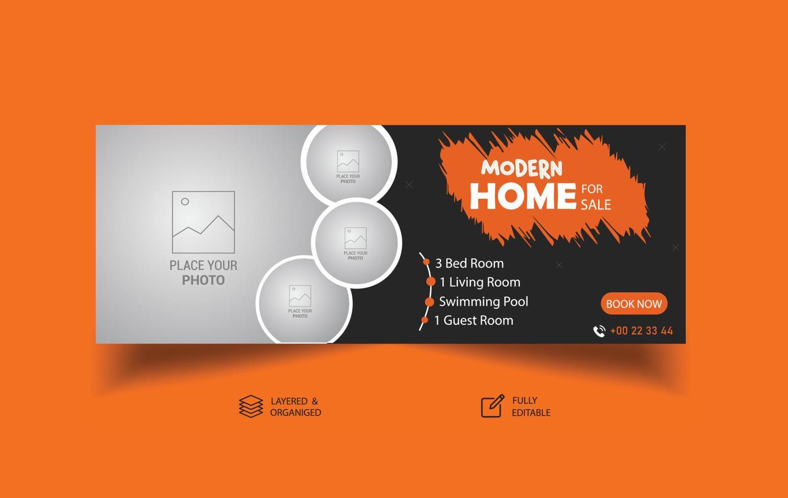 Real Estate Social Media Banner Design Template vector