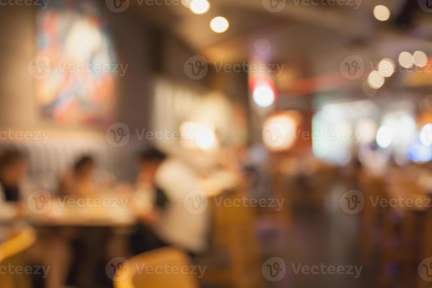 Restaurant cafe or coffee shop interior with people abstract blur background photo