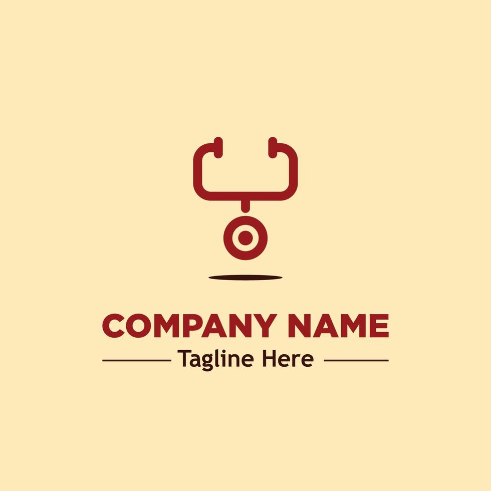 doctor stethoscope note logo simple icon design illustration vector