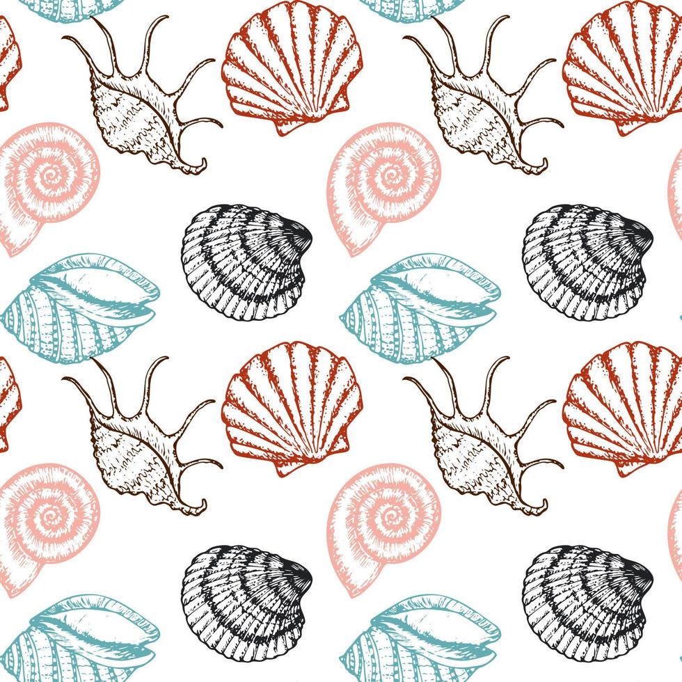 fondo transparente de peces de mar dibujados a mano. patrón de superficie para textiles, papel tapiz y envoltura. vector