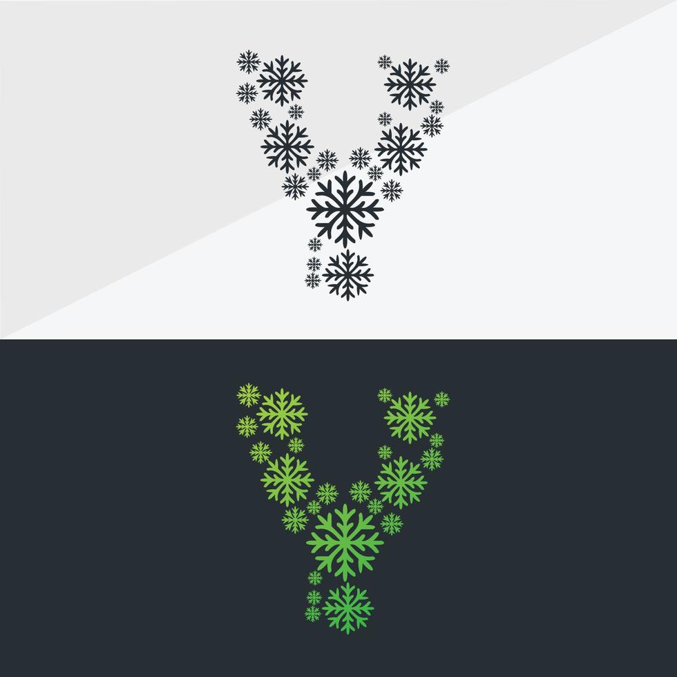 Snowflake alphabet vector design Christmas icon logo snow Snowflake simple color line icons snow vector