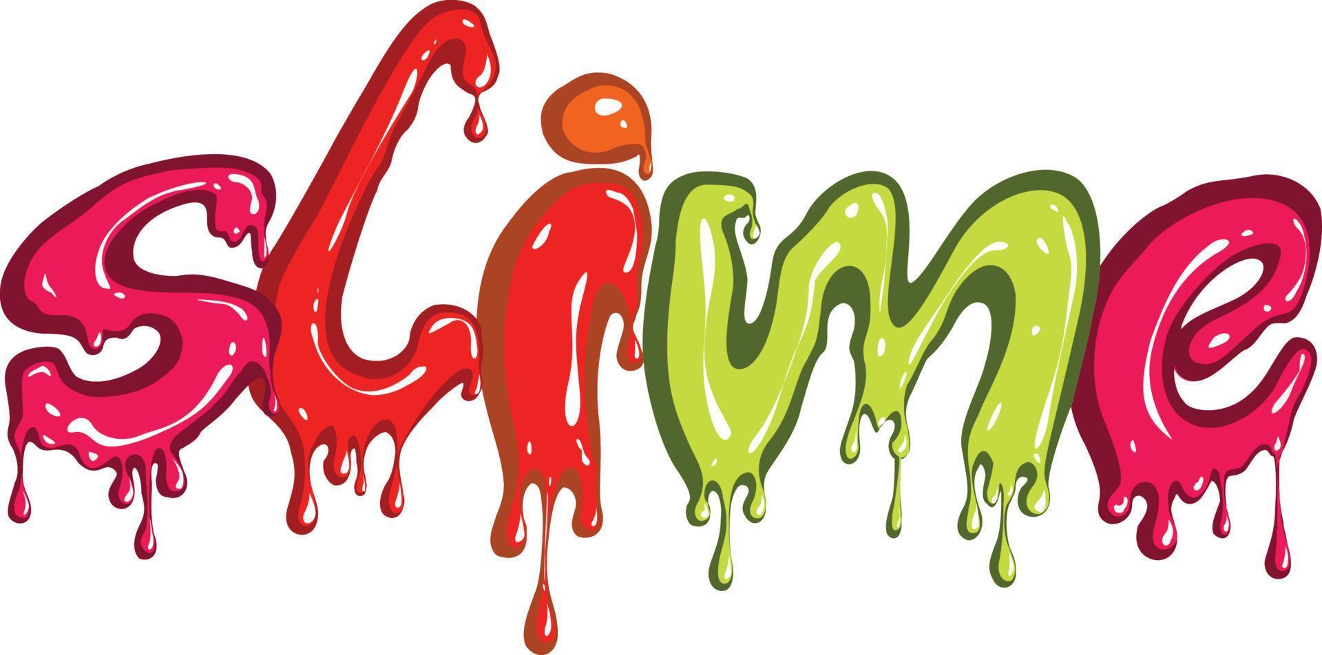 Slime colorful  Text with drip effect vector