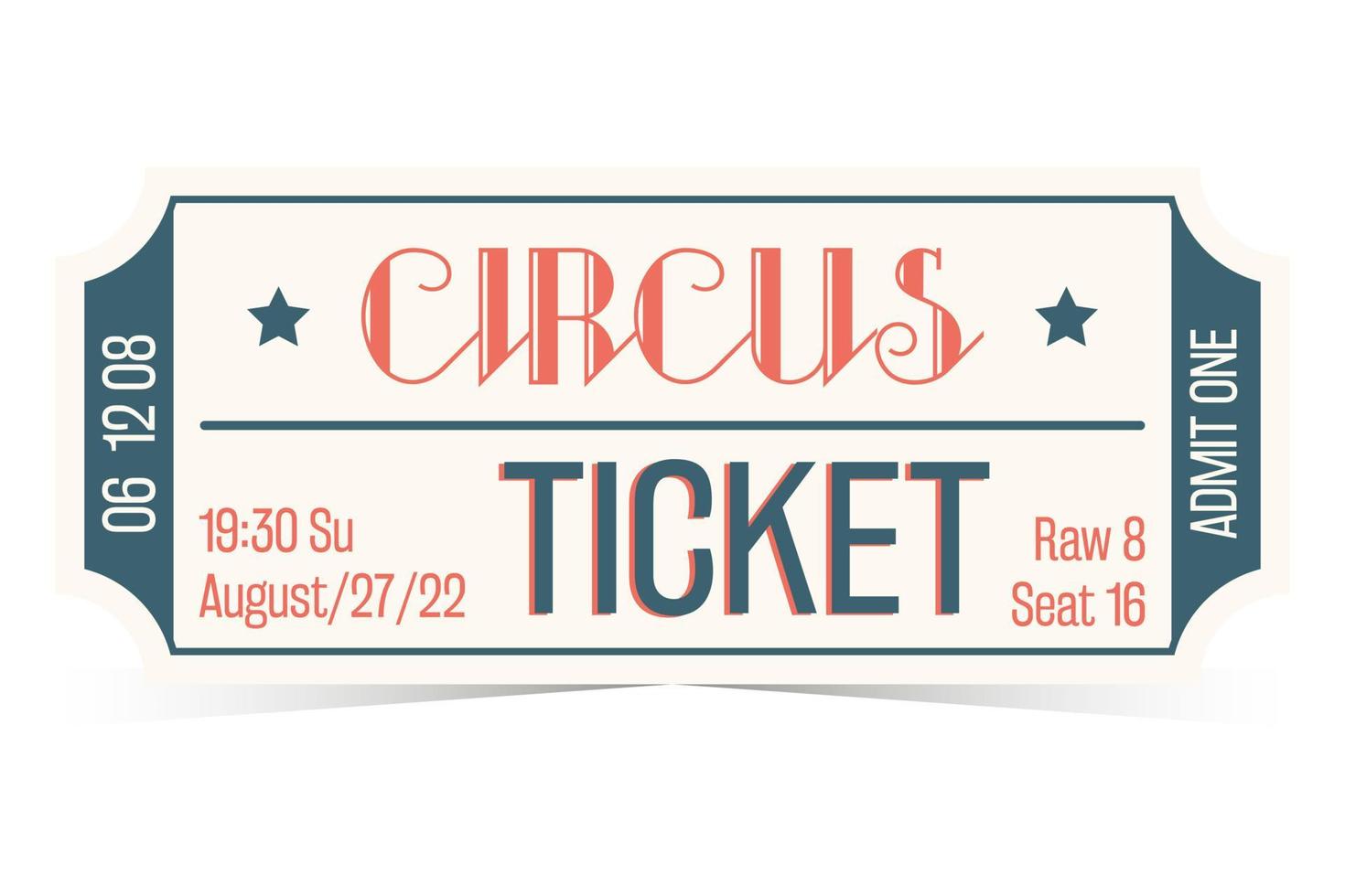 Retro circus ticket in vintage style. vector