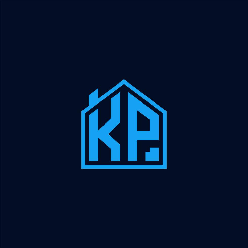 diseño de logotipo de casa kp vector