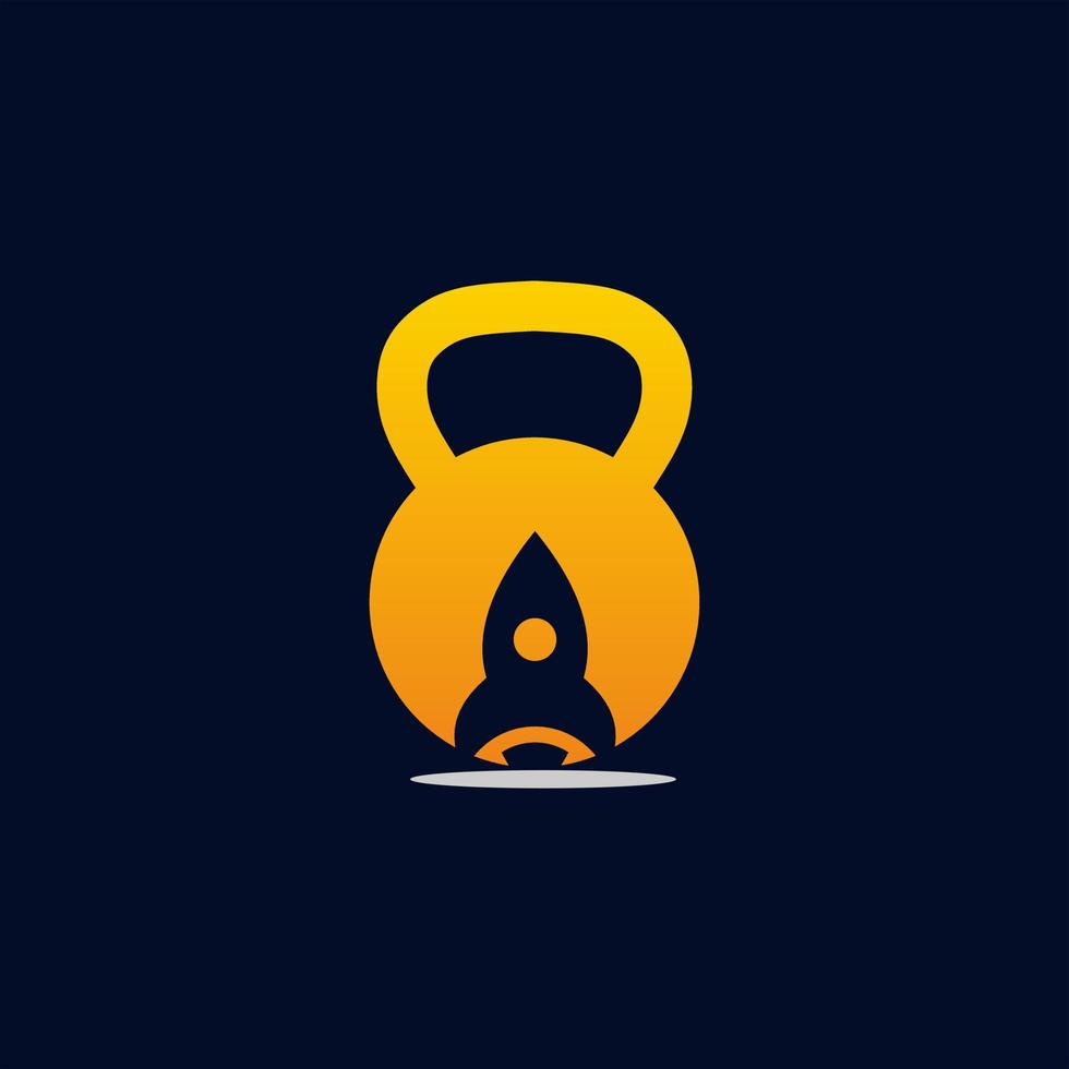 Rocket fitness logo design vector
