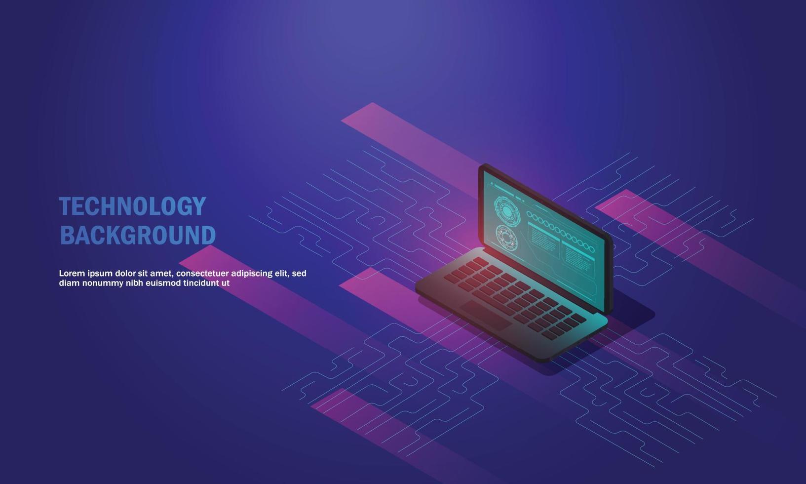 Laptop analysis processing. cloud services concept, file backup and saving, copy of file structure isometric vector , Database.