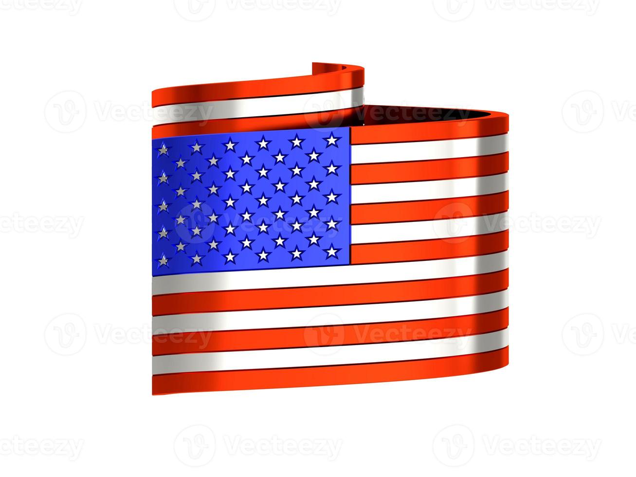 waving us america states flag 4th july independence day in 3d render photo