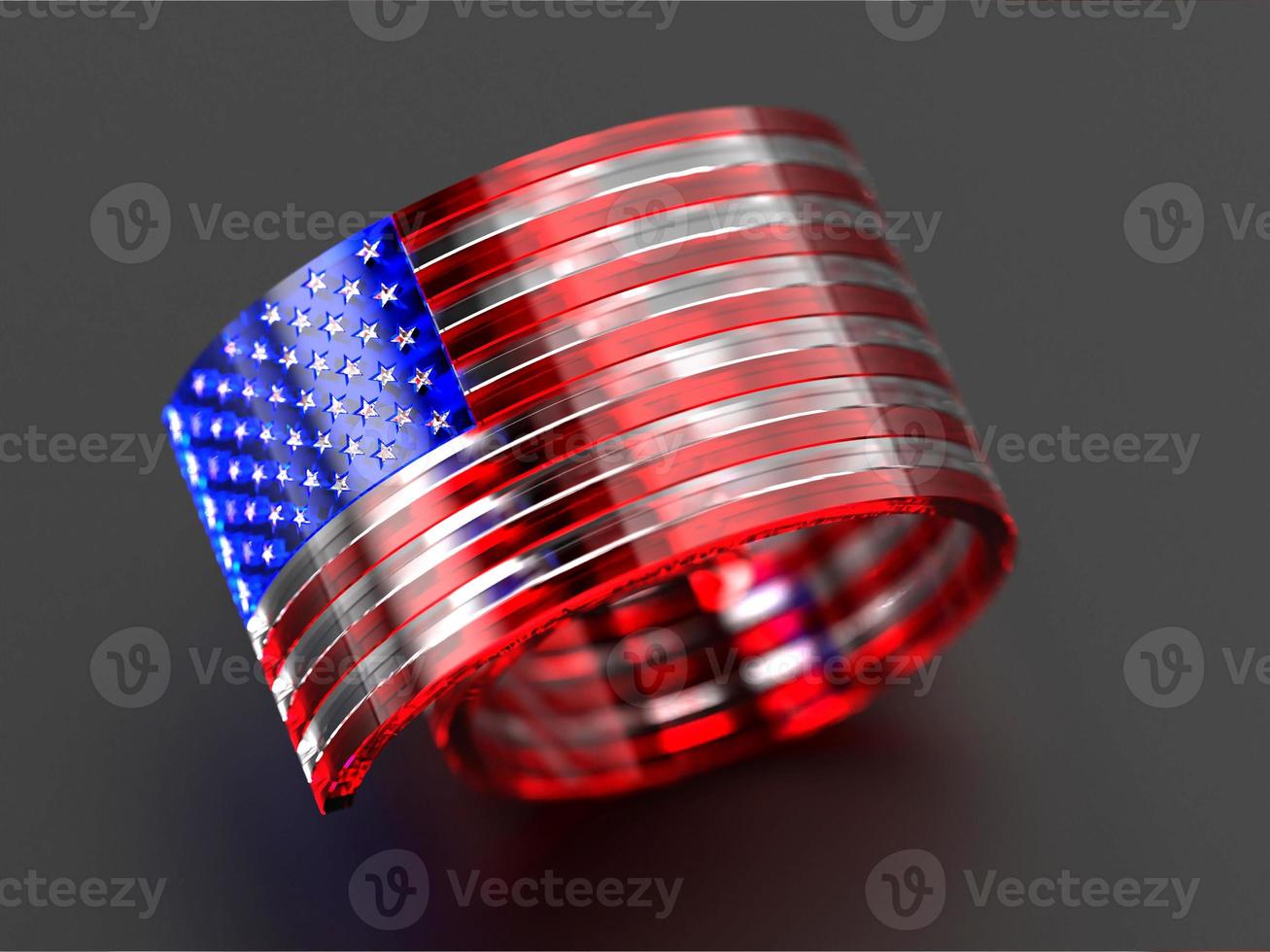 waving us america states flag 4th july independence day in 3d render photo