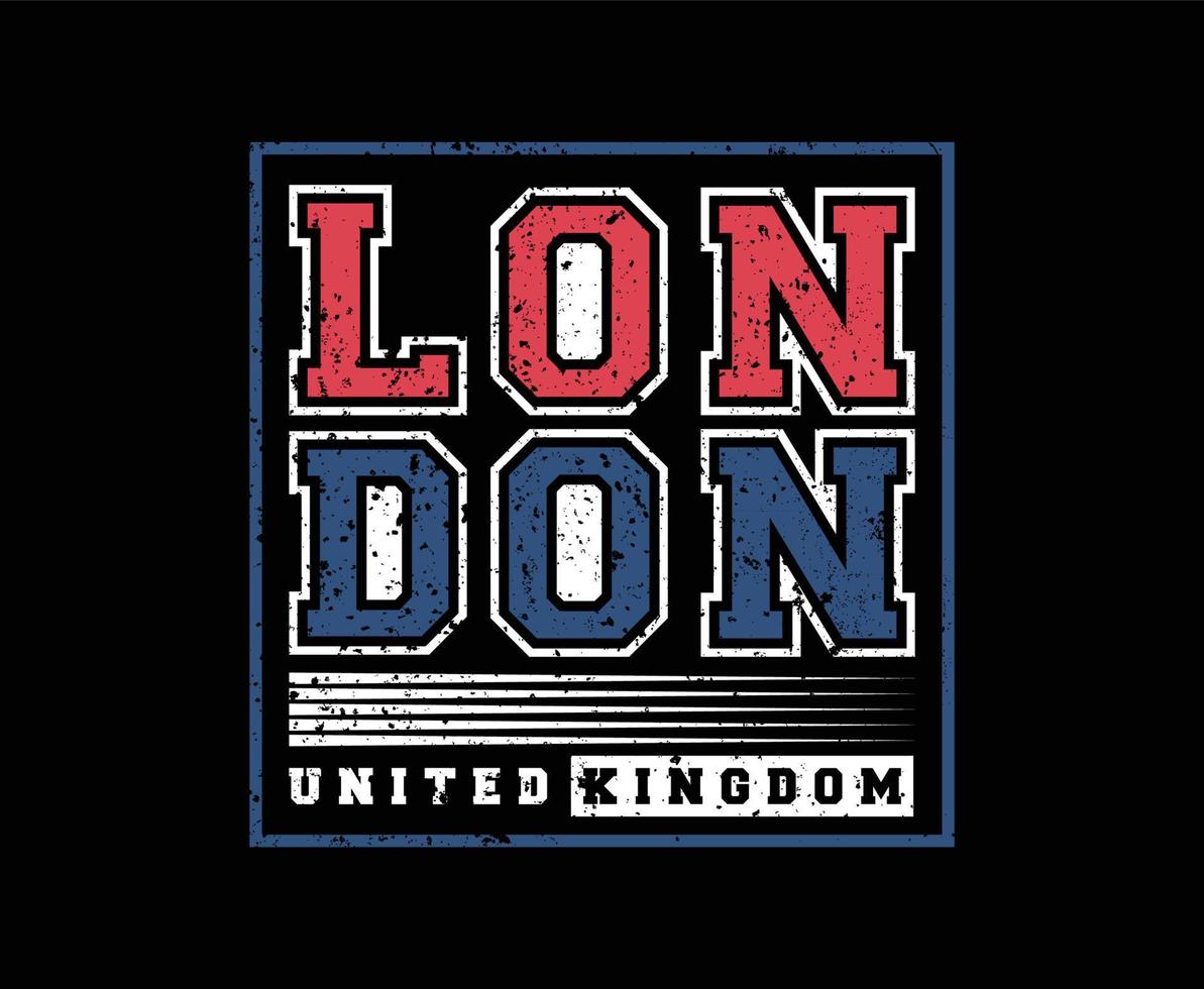 diseño de camiseta de vector listo para imprimir de tipografía de londres