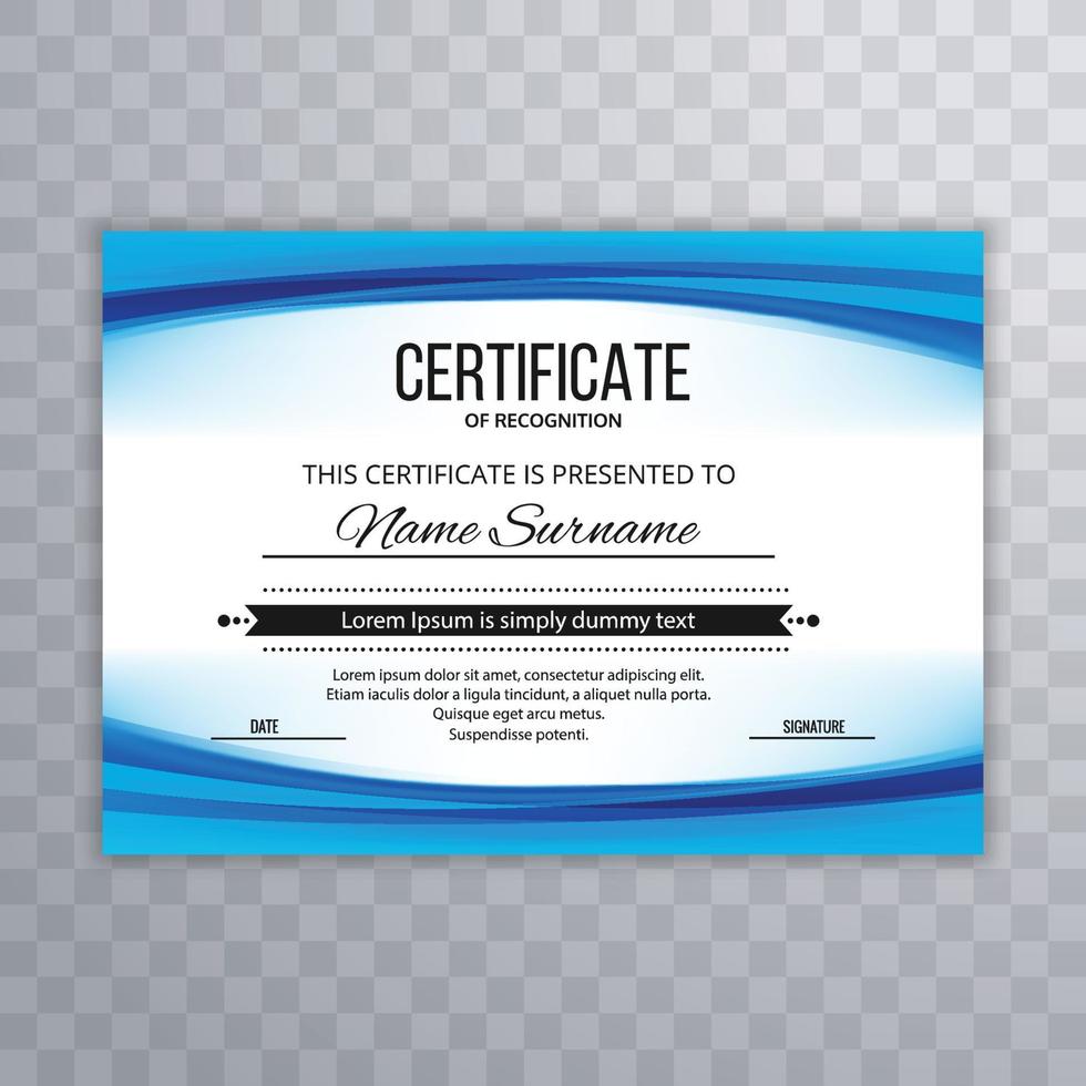 Modern employee of the month certificate wave design vector