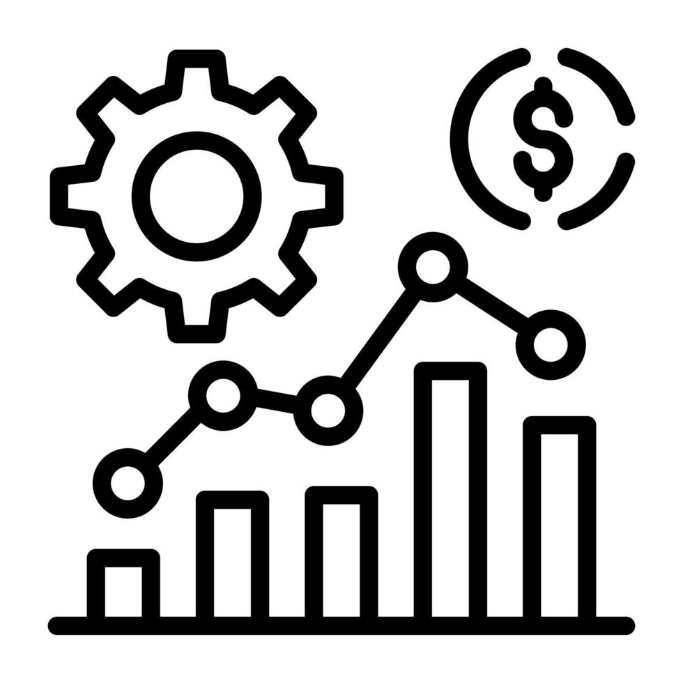 A scalable linear icon of financial analysis vector