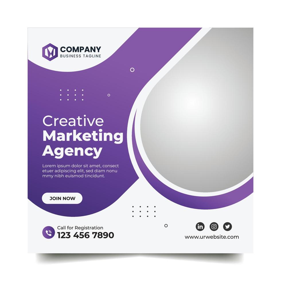 Digital marketing and corporate social media post template or Web banner vector