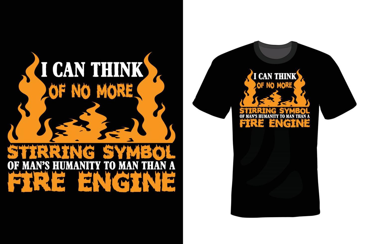 diseño de camiseta de bombero, vintage, tipografía vector