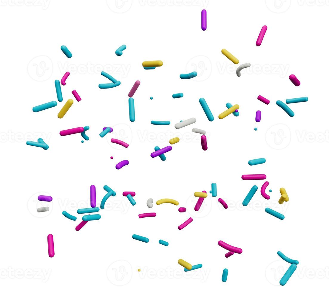 Illustration of the colorful sweet candy sprinkles on the white background photo