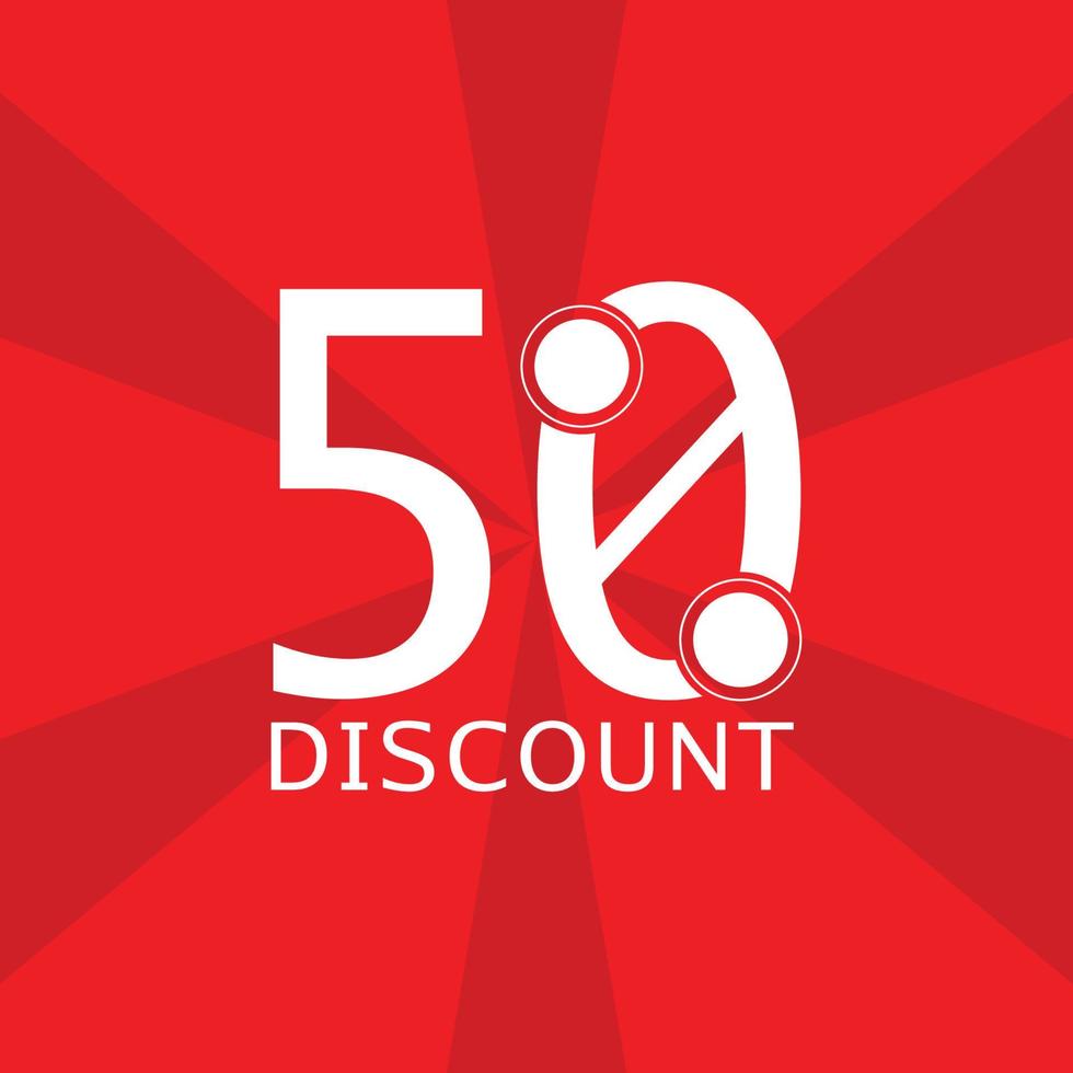 50 percent discount sale badge design vector