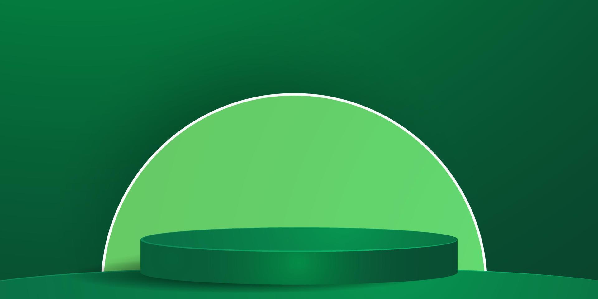3d podium summer for presentation vector