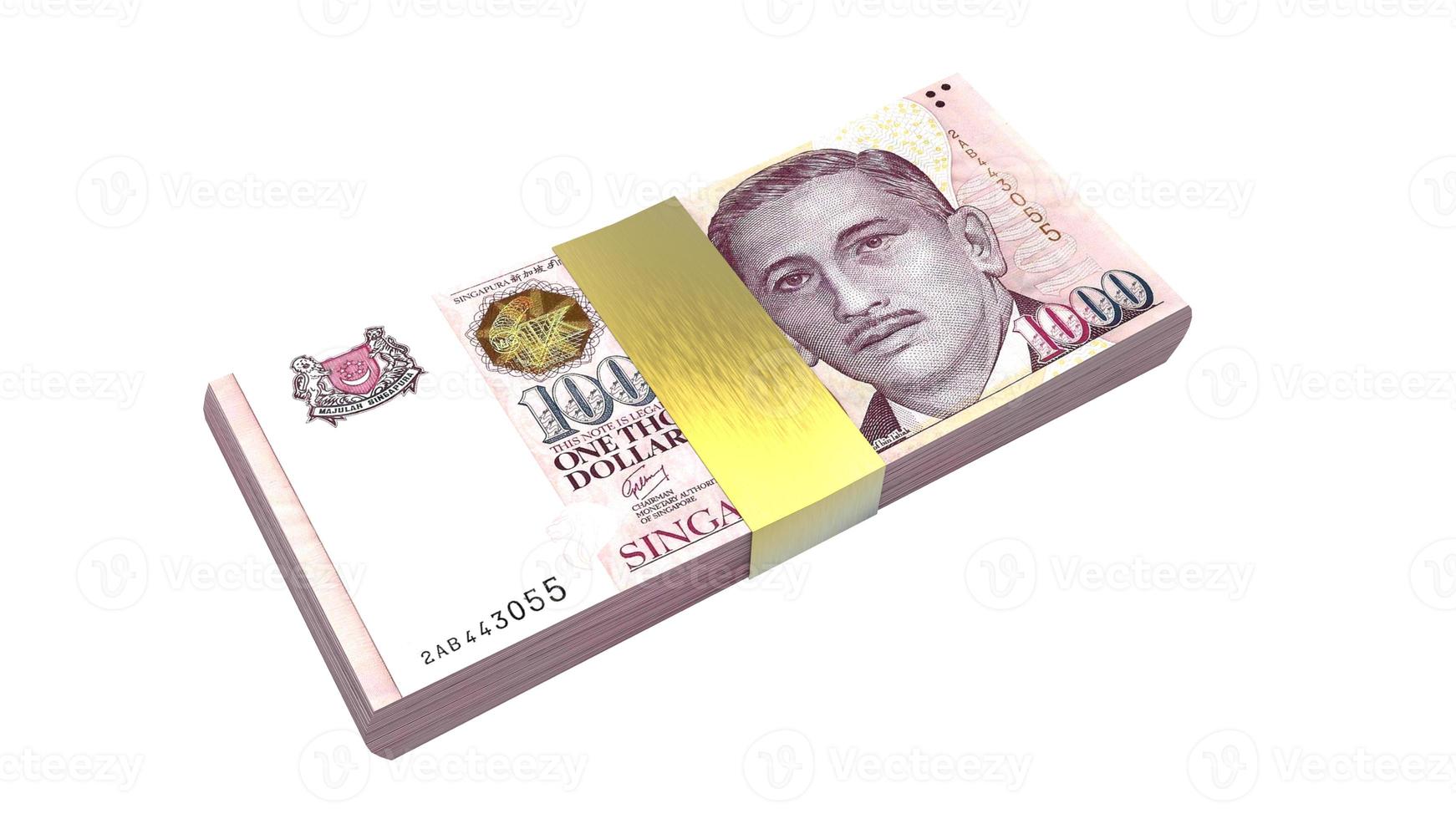 representación 3d de la moneda del dólar de singapur foto