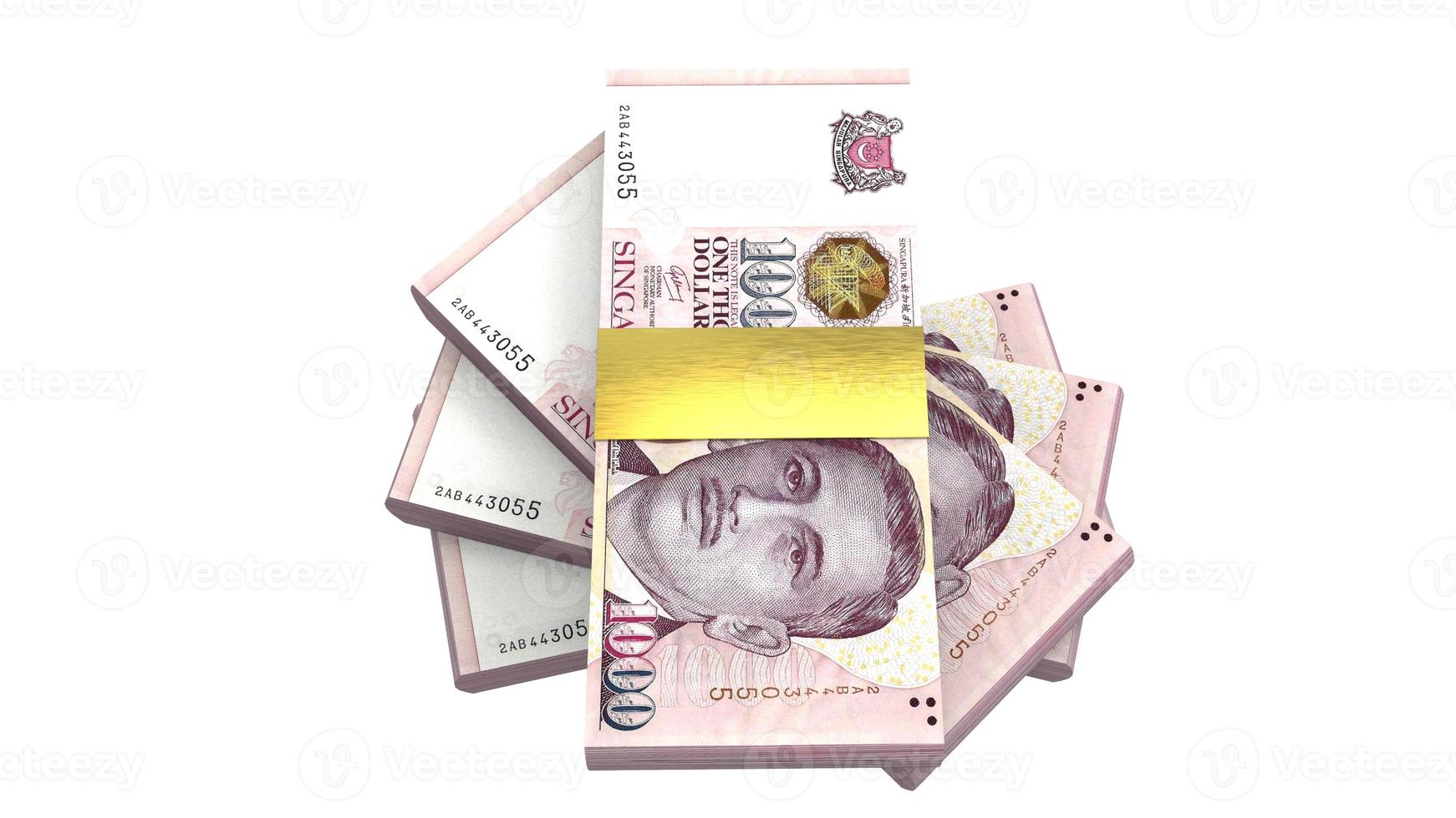representación 3d de la moneda del dólar de singapur foto
