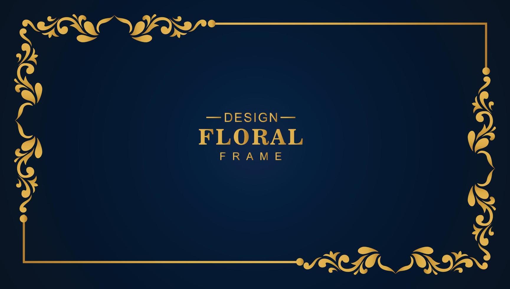 fondo de banner de borde de marco floral dorado moderno vector