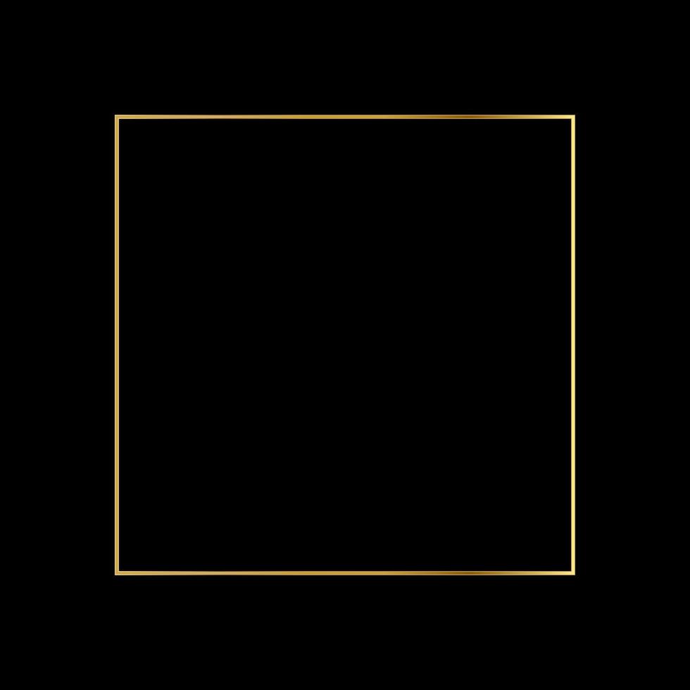Square Golden Frame on The Black Background vector