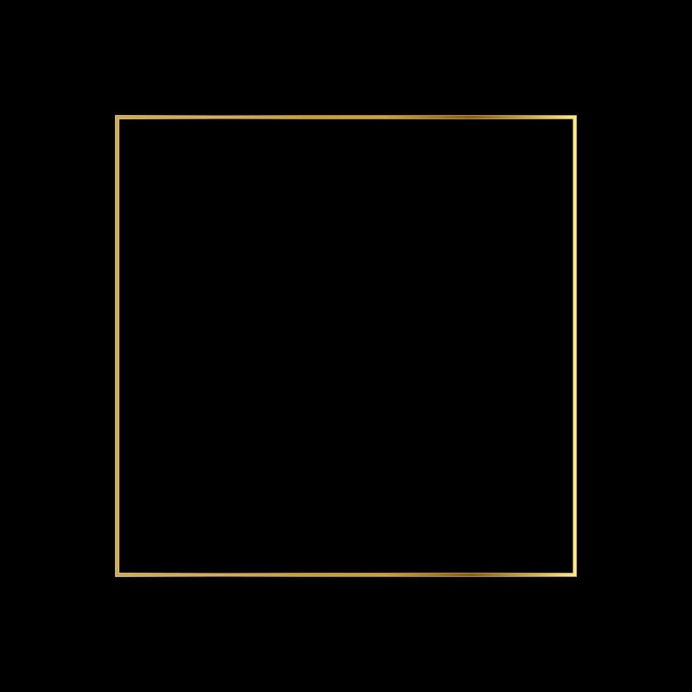 Square Golden Frame on The Black Background vector