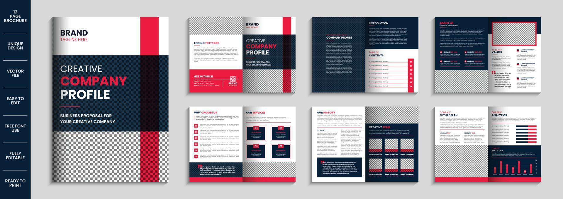 Company profile multipage brochure template design creative business brochure vector