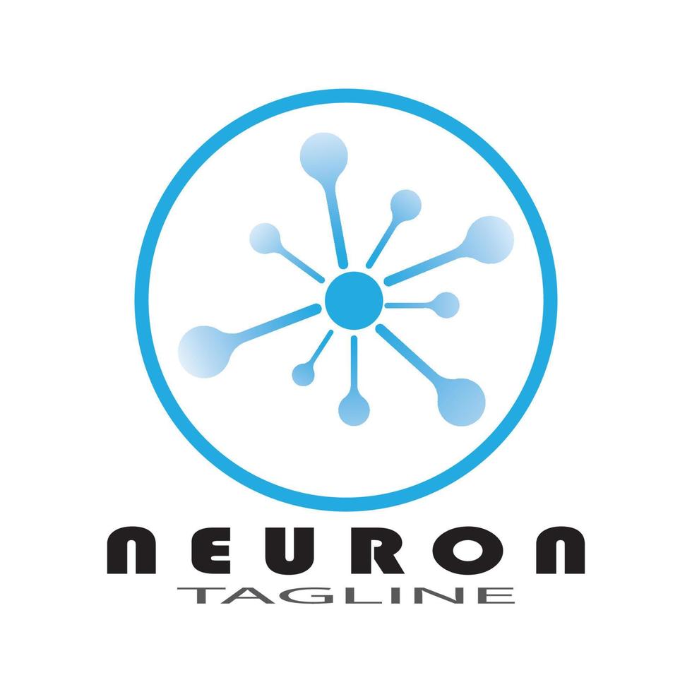 Neuron logo or nerve cell logo design illustration template icon with vector concept