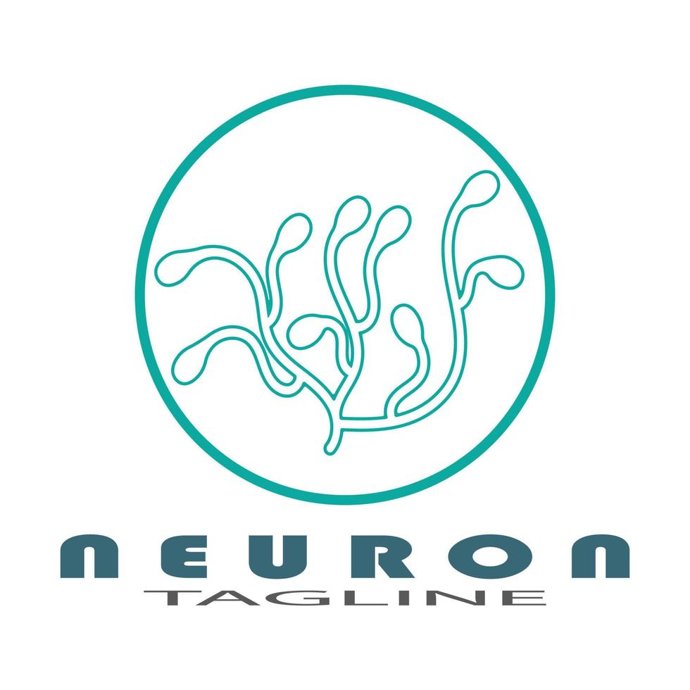 Neuron logo or nerve cell logo design illustration template icon with vector concept